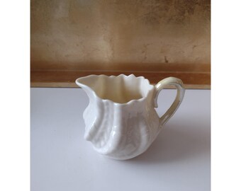 Belleek Ireland Neptune Creamer Shell Pattern Porcelain 4" Classic White