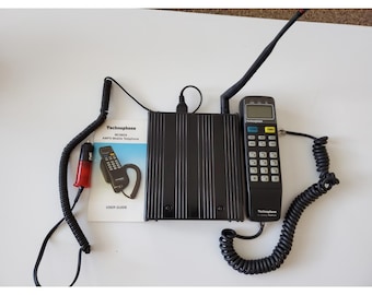 Torba na telefon samochodowy Technophone MC985A z analogowym wzmacniaczem, instrukcja obsługi, nieprzetestowana
