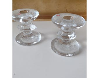 Zestaw 2 świeczników Vintage Iittala Festivo 1 pierścień Timo Sarpaneva Finlandia