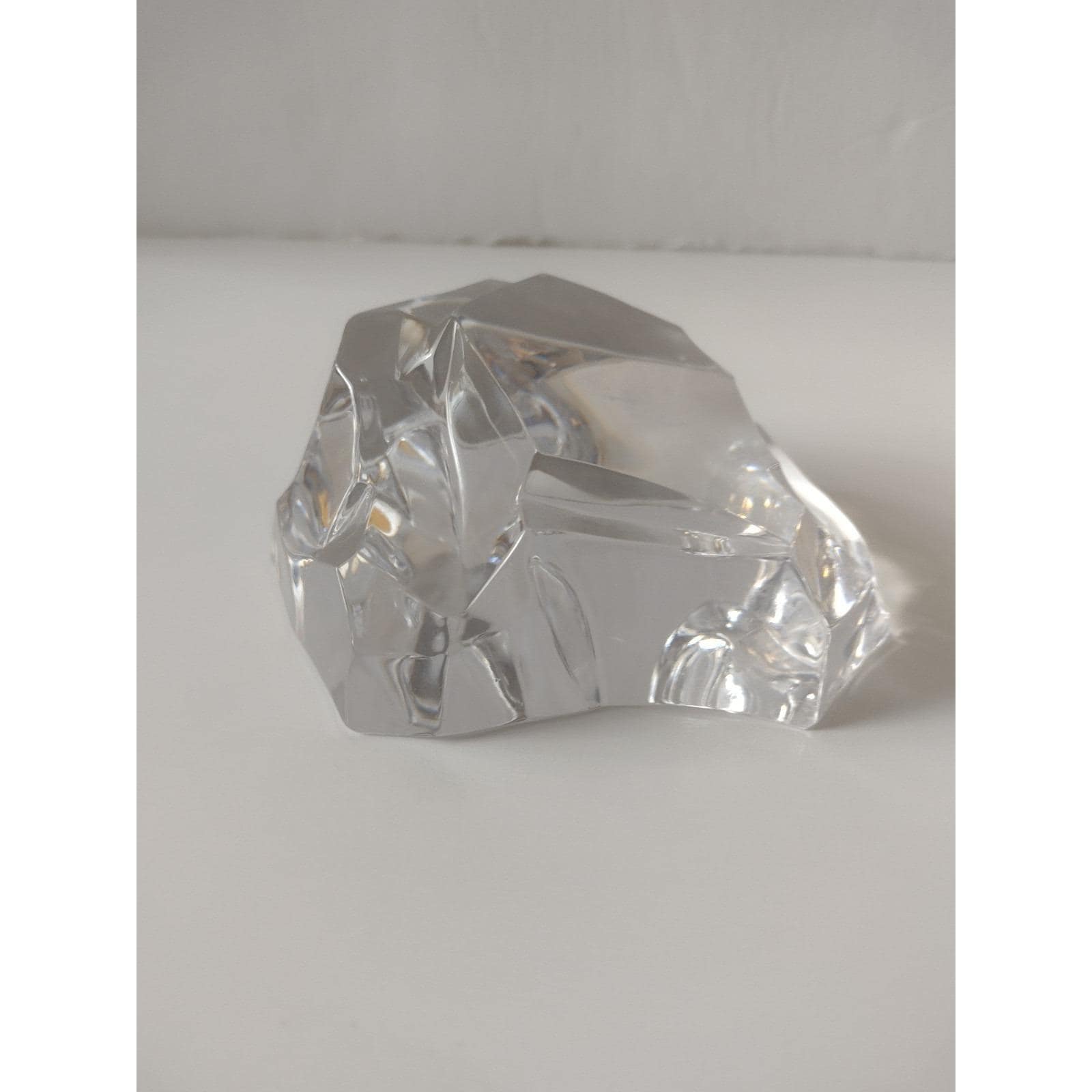 Vintage Val St. Lambert Belgium Crystal Art Glass Ice Rock Mountain Paperweight
