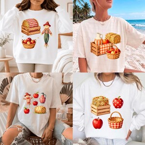 Fall Apple Picking Clipart PNG Set | Autumn Harvest Watercolor Graphics | Scarecrow Hay Bale Farmhouse Rustic Cottagecore