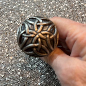 Silver and Black Iron Knob