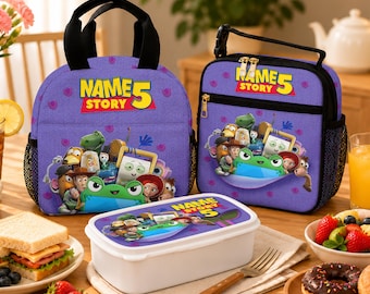 Bolsa de almuerzo personalizada de Toy Story 5, lonchera, regalo personalizado de regreso a clases para niños, útiles escolares para niño y niña, primer día