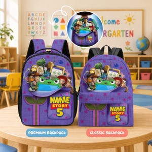 Mochila de Toy Story para niños, mochila escolar personalizada, mochila de jardín de infancia con nombre personalizado, regalo de regreso a clases de los amigos de Toy Story