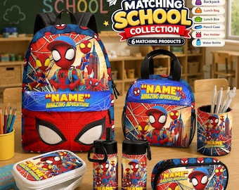Mochila personalizada de Spider-Man, mochila escolar de Marvel Spidey para niños, mochila con nombre personalizado, regalo de cumpleaños de superhéroe, regreso a clases.