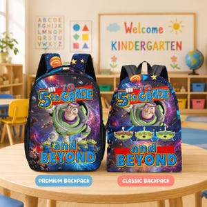 Buzz Lightyear Backpack for Boys, Personalized Toy Story School Backpack, Custom Grade Back To School Bag