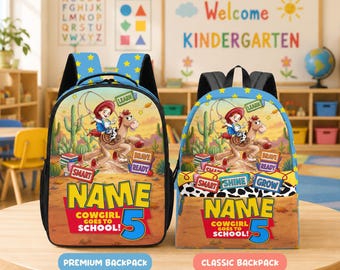 Mochila Jessie para niñas, mochila escolar personalizada de Toy Story, mochila de jardín de infancia con nombre personalizado, regalo de regreso a clases para vaqueras