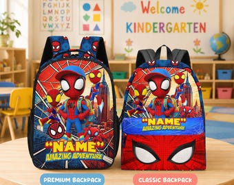 Mochila de Spider-Man para niños, mochila escolar personalizada de Marvel, mochila infantil con nombre personalizado, regalo para el primer día de clases.