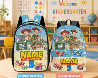 Mochila personalizada para jardín de infancia, mochila escolar de Toy Story, mochila con nombre personalizado, regalo para el primer día de clases para niños.