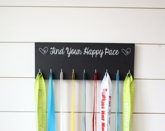 Running Medal Holder - Find Your Happy Pace - Medium