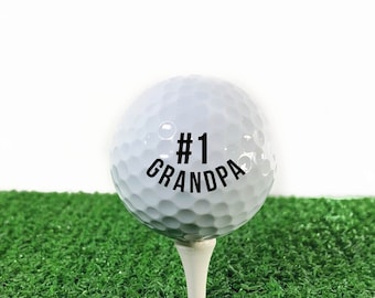 Grandfather or Father - #1 Grandpa or Dad Golf Ball - Great gift for holidays, birthdays, grandparents day, father's day - Golf Ball Gift