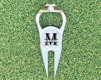 Monogram Golf Divot Tool with Ball Marker and Bottle Opener, Custom Divot Tool, Golf Gift, Personalized Golf Marker, Golf Marker