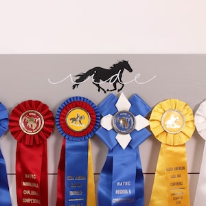 Equestrian Ribbon Holder - Ride with Horse Silhouette - Horseback Riding - Horse Show