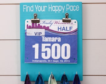 Race Bib and Medal Holder - Find Your Happy Pace