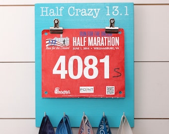 Half Marathon Race Bib & Medal Holder - Half Crazy 13.1