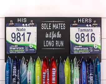 Race Bib and Medal Holder - Sole Mates in it for the Long Run - Extra Large Size