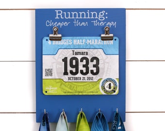 Running Bib and Medal Holder - Running: Cheaper than Therapy