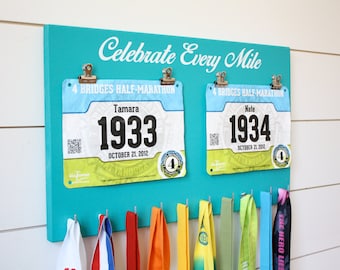 Running Race Bib and Medal Holder - Celebrate Every Mile
