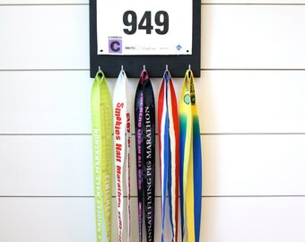 Running Race Bib and Medal Display -  Race Bling