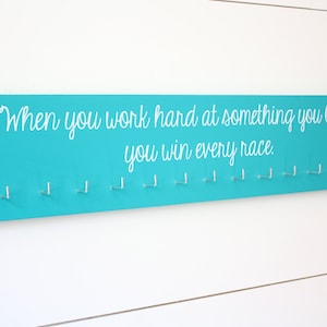 Running Medal Holder - When you work hard at something you love, you win every race.  - Large