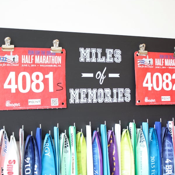 Race Bib and Medal Holder - Miles of Memories - Extra Large Size