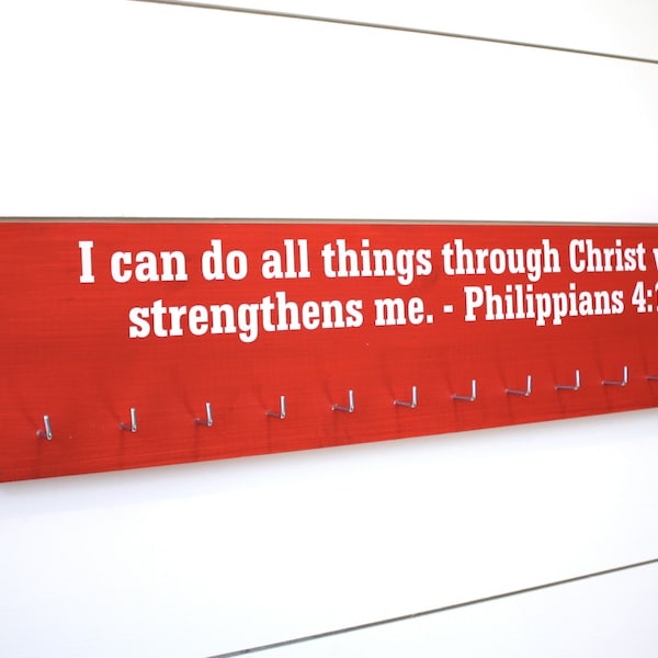 Medal Holder - Christian Bible Verse Philippians 4:13 - Large