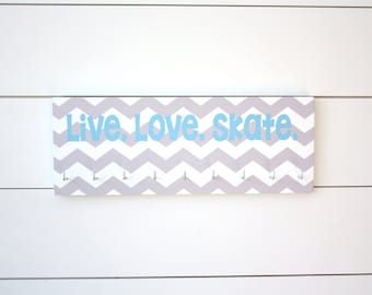 Skating Medal Holder - Live. Love. Skate. - Chevron - Medium