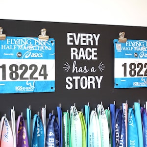 Race Bib and Medal Holder - Every Race Has a Story - Extra Large Size