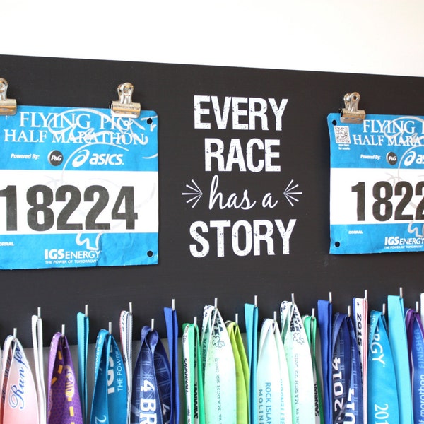 Race Bib and Medal Holder - Every Race Has a Story - Extra Large Size