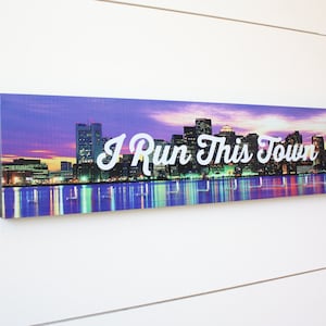 Medal Holder - I Run This Town - Large (Full Color) City / Skyline