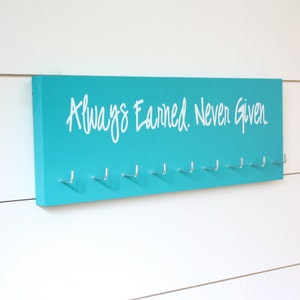 Running Medal Holder - Always Earned Never Given - Medium - Running Medal Rack, Medal Display, Medal Rack
