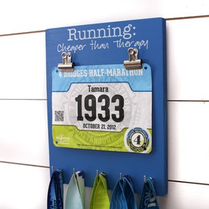 Running Bib and Medal Holder Running: Cheaper than Therapy image 2
