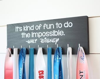 Disney Medal Holder - It's kind of fun to do the impossible. - Medium - Walt Disney Quote