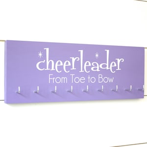 Cheerleader Medal & Bow Holder with Pattern- Cheerleading - Cheer - Medium