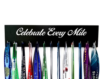 Running Medal Display - Celebrate Every Mile - Large