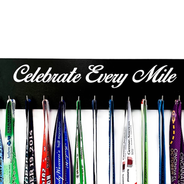 Running Medal Display - Celebrate Every Mile - Large