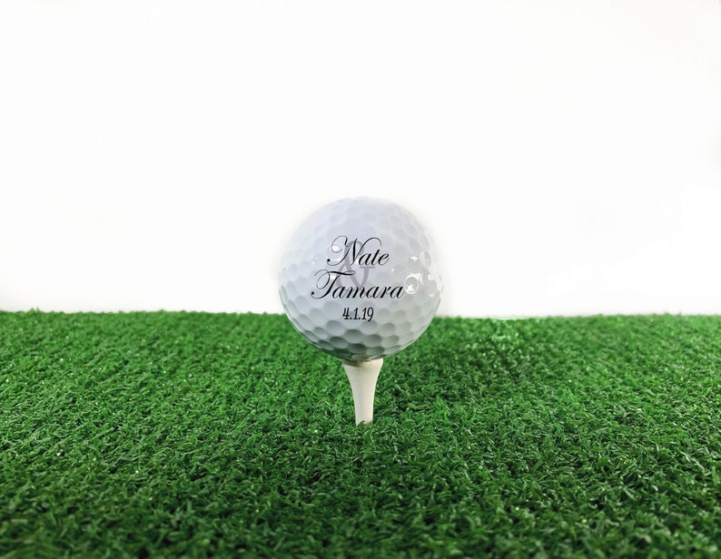 Personalized for Couples Name and Date Golf Ball Great gift for weddings, engagements, bridal showers, anniversary Golf Ball Gift image 1