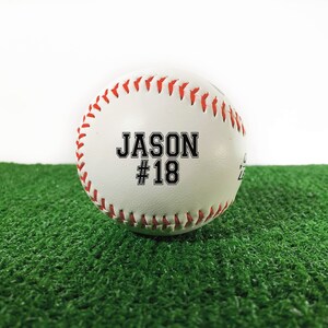 Personalized Baseball with Name and Number, Custom Baseball, Printed Baseball, Baseball Gift, Baseball Team Award