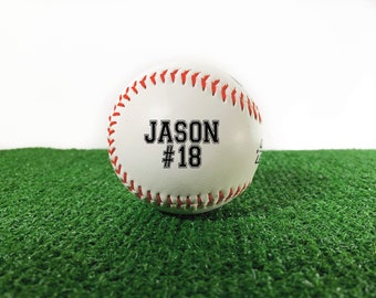 Personalized Baseball with Name and Number, Custom Baseball, Printed Baseball, Baseball Gift, Baseball Team Award