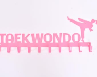 Porta medallas de taekwondo para niña, porta medallas de metal, exhibidor de medallas de taekwondo, porta medallas, exhibidor de medallas, porta cinturón de taekwondo