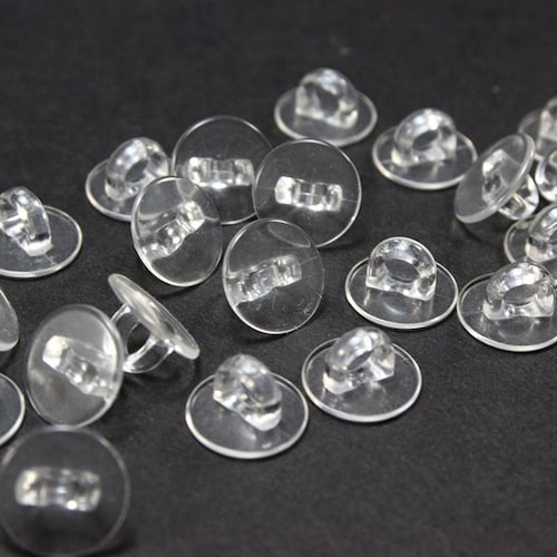 20 Clear Transparent Shank Plastic Buttons 10mm Shank - Etsy