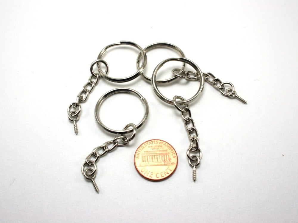 300 Silver Key Chain Rings Kit Keychain Rings Chain 100 Jump Ring