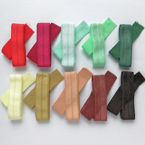 2 Metres of Fold Over Elastic - 5/8" (15.9mm wide) - assorted colours