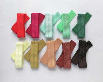 2 Metres of Fold Over Elastic - 5/8" (15.9mm wide) - assorted colours