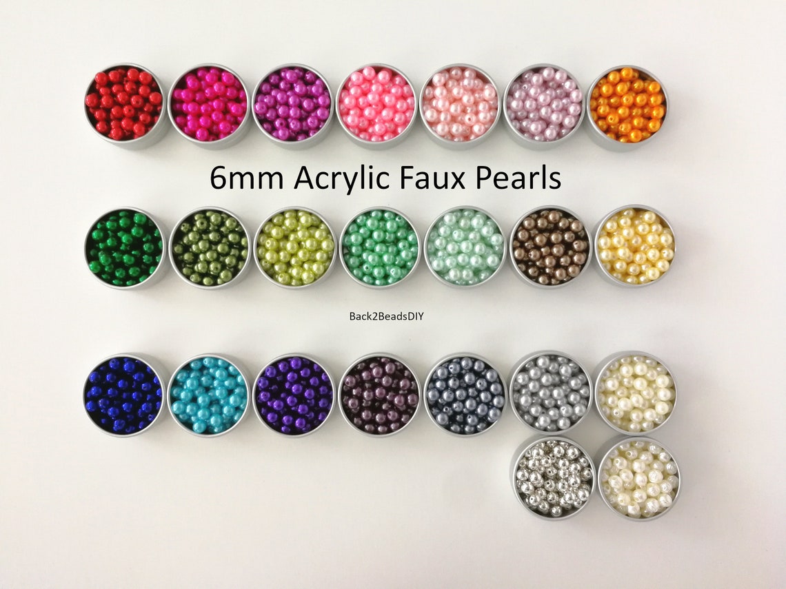 6mm Acrylic Faux Pearls 100pcs lot assorted colors Etsy