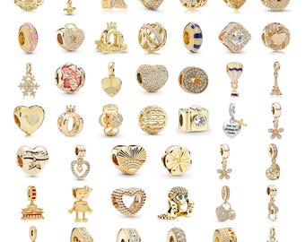 Gold Ton Herz Sterne baumeln Charms, Kristall Charme Perlen für Pandora Style European Armband, nettes Geschenk für ihre Mutter Tochter