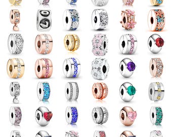 Kristall Zwischenperlen für Pandora Style Armband, Silber Rose Gold Charm Beads, Buntes Herz Europäisches Charms Geschenk für Sie und ihre Mutter