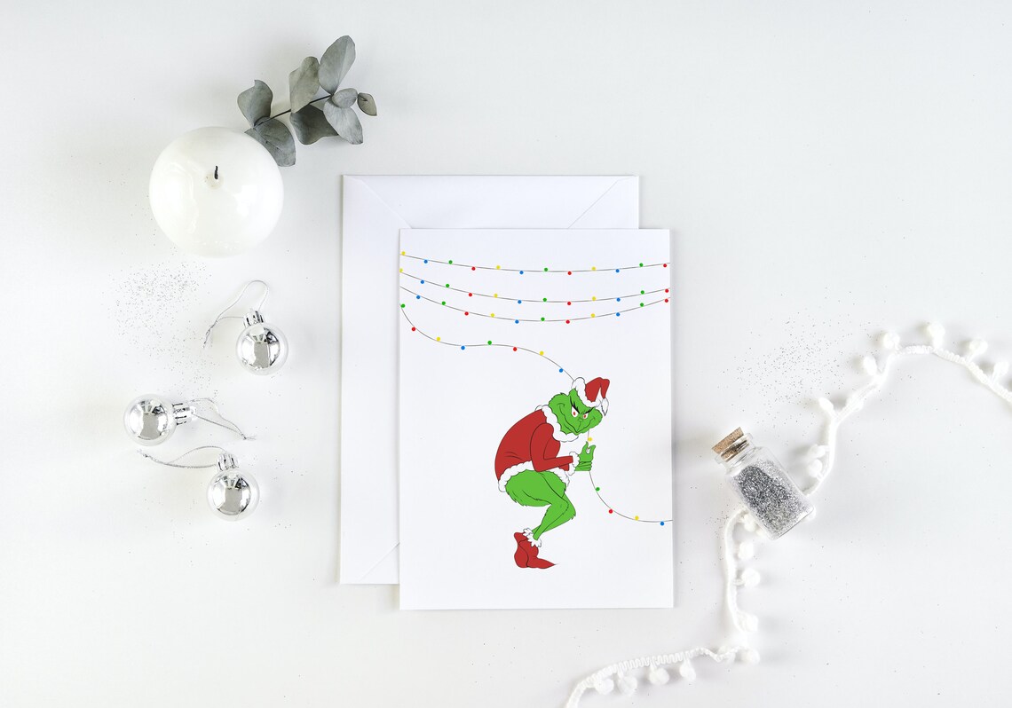 How the Grinch Stole Christmas PNG, Grinch Pulling Down Lights, Dr