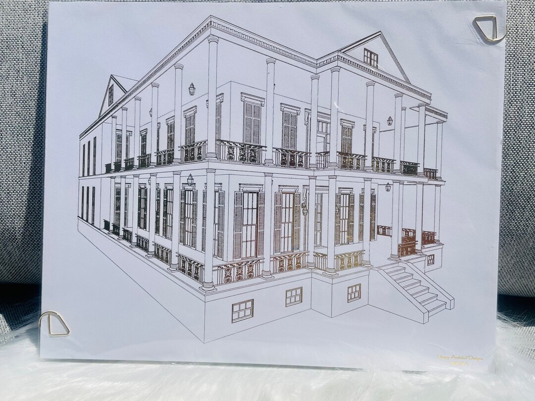 Buckner Mansion AHS Coven House New Orleans Architectural Art Work Gold Buckner Mansion AHS Coven House New Orleans Architectural Art Work Gold
