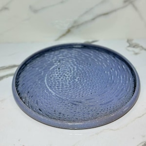 Handmade Blue Ceramic Plate | Pottery Serving Tray | Decorative Clay Dish | Unique Table Decor | Artisan Ceramics